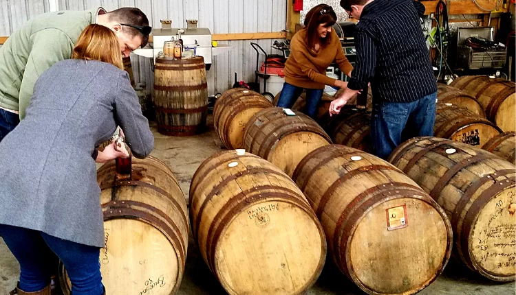 Selecting a barrel of bourbon